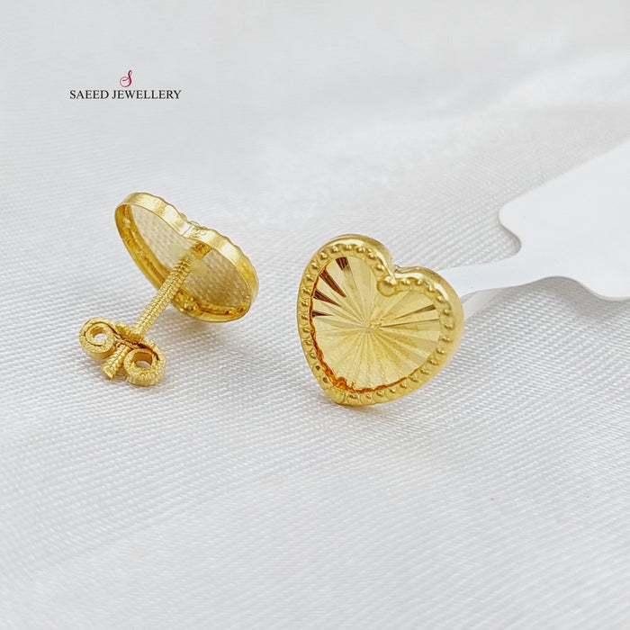 18K Heart Earrings Made of 18K Yellow Gold by Saeed Jewelry-26078