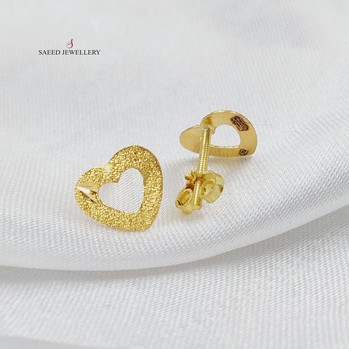 18K Heart Earrings Made of 18K Yellow Gold by Saeed Jewelry-25764