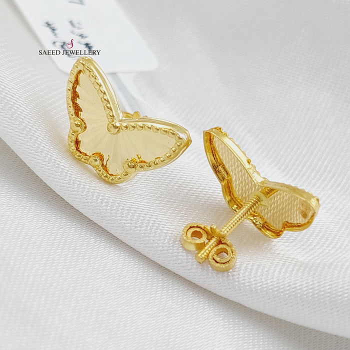 18K Heart Earrings Made of 18K Yellow Gold by Saeed Jewelry-26079