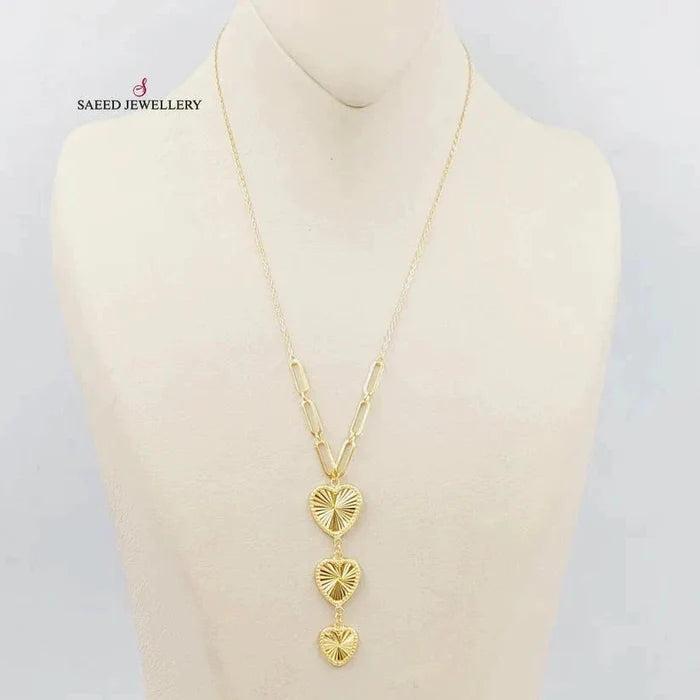 18K Heart Necklace Made of 18K Yellow Gold by Saeed Jewelry-26100