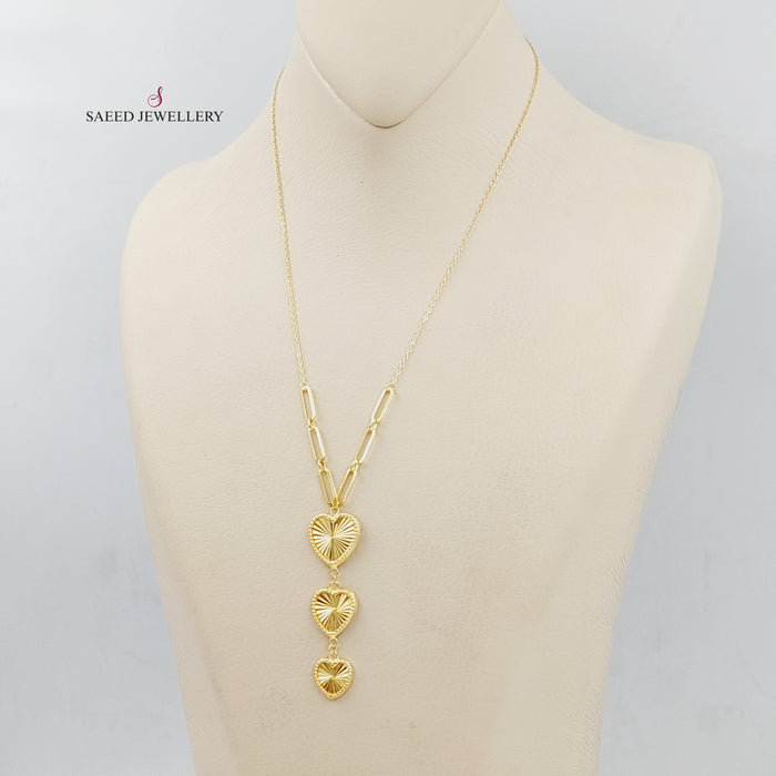 18K Heart Necklace Made of 18K Yellow Gold by Saeed Jewelry-25810