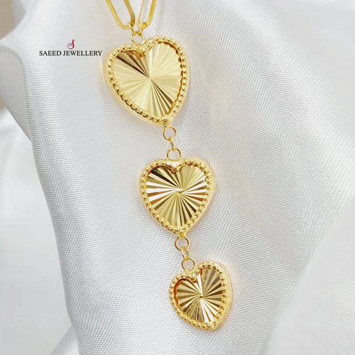 18K Heart Necklace Made of 18K Yellow Gold by Saeed Jewelry-26100