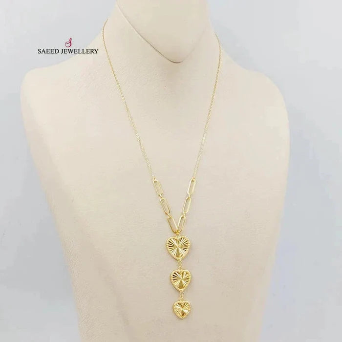 18K Heart Necklace Made of 18K Yellow Gold by Saeed Jewelry-26100