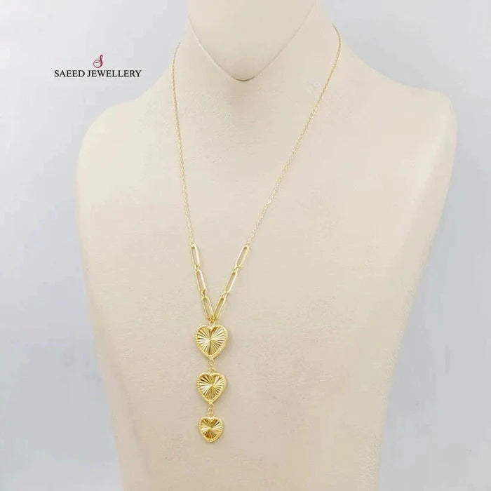 18K Heart Necklace Made of 18K Yellow Gold by Saeed Jewelry-26100