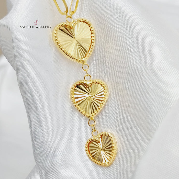 18K Heart Necklace Made of 18K Yellow Gold by Saeed Jewelry-25810