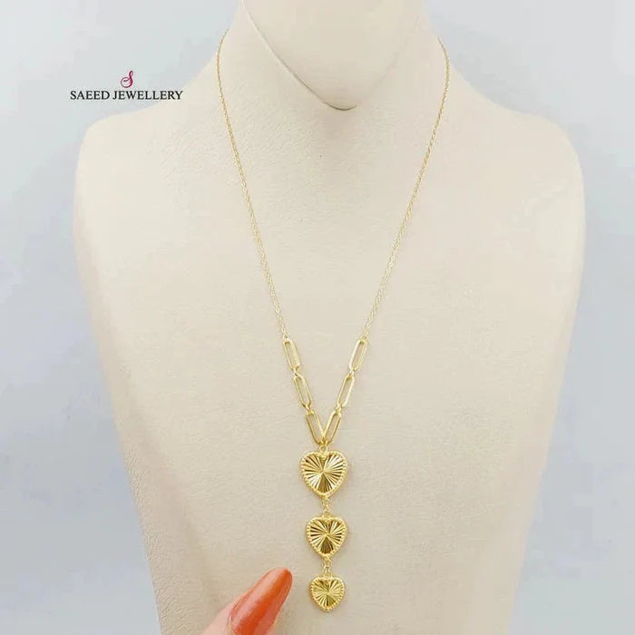 18K Heart Necklace Made of 18K Yellow Gold by Saeed Jewelry-26100