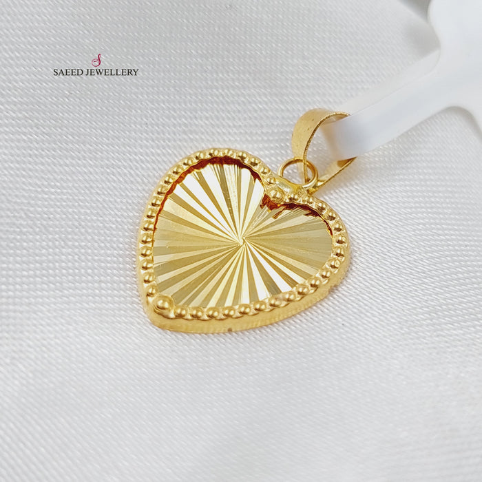 18K Heart Pendant Made of 18K Yellow Gold by Saeed Jewelry-26081