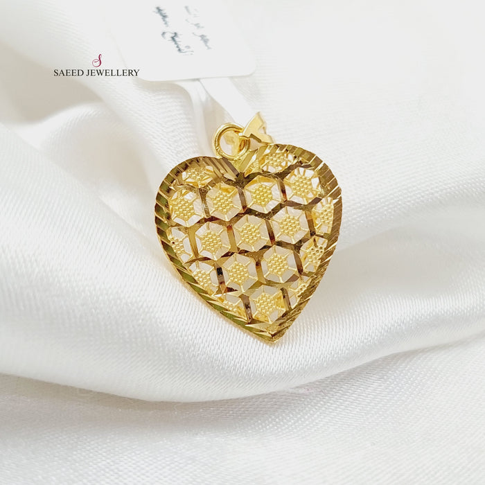 Heart Pendant Made Of 21K Yellow Gold by Saeed Jewelry-27714
