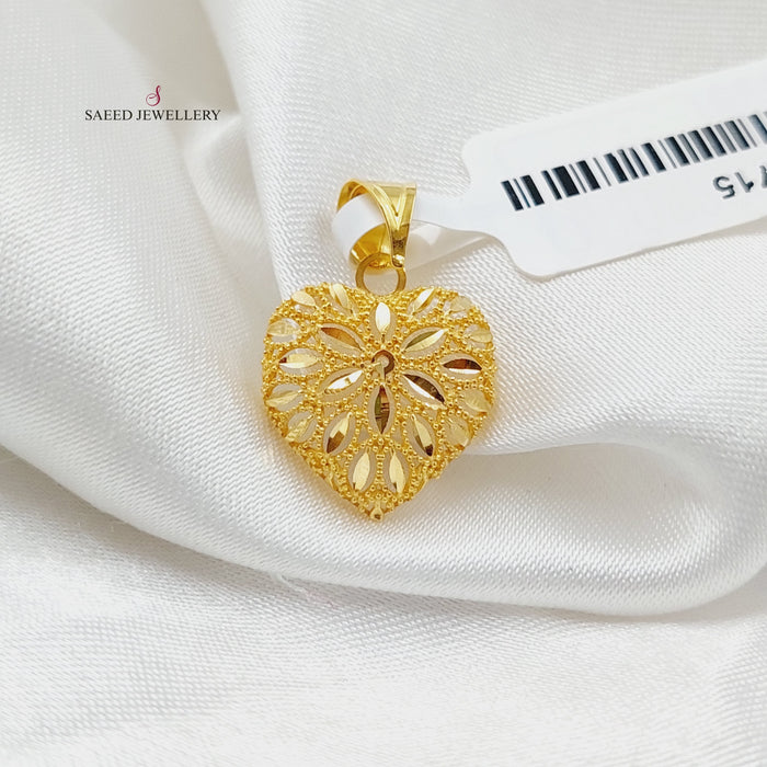 Heart Pendant Made Of 21K Yellow Gold by Saeed Jewelry-27715
