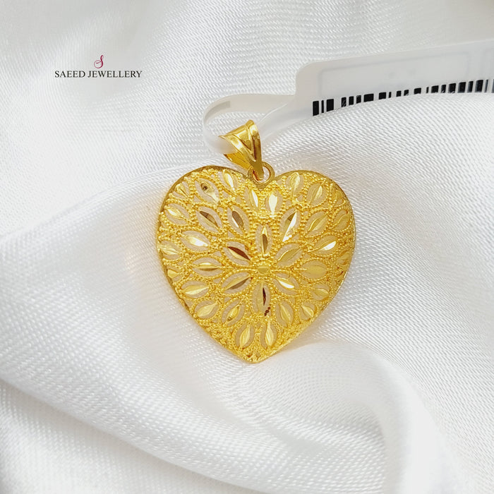 Heart Pendant Made Of 21K Yellow Gold by Saeed Jewelry-27713