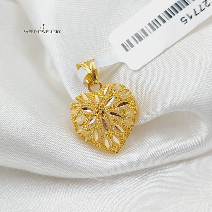 Heart Pendant Made Of 21K Yellow Gold by Saeed Jewelry-27715