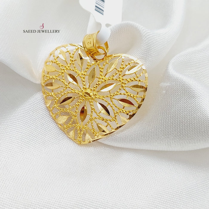 Heart Pendant Made Of 21K Yellow Gold by Saeed Jewelry-27712