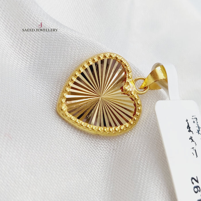 18K Heart Pendant Made of 18K Yellow Gold by Saeed Jewelry-22050
