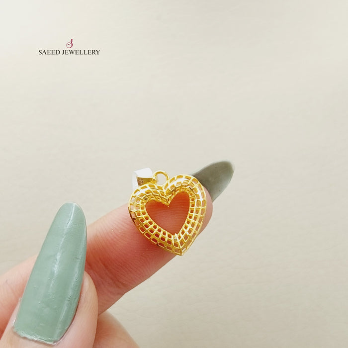 21K Heart Pendant Made of 21K Yellow Gold by Saeed Jewelry-26757