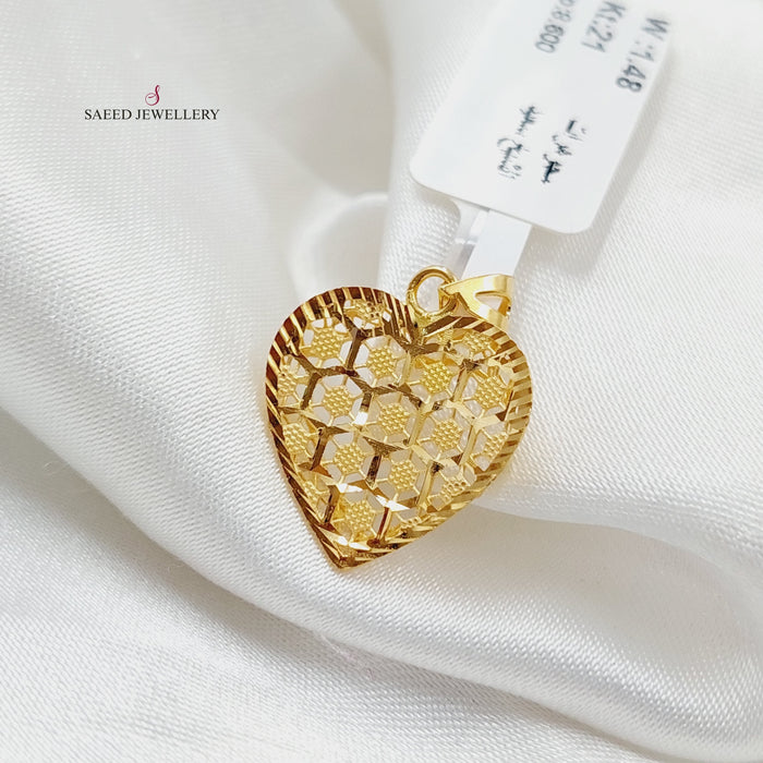 Heart Pendant Made Of 21K Yellow Gold by Saeed Jewelry-27714