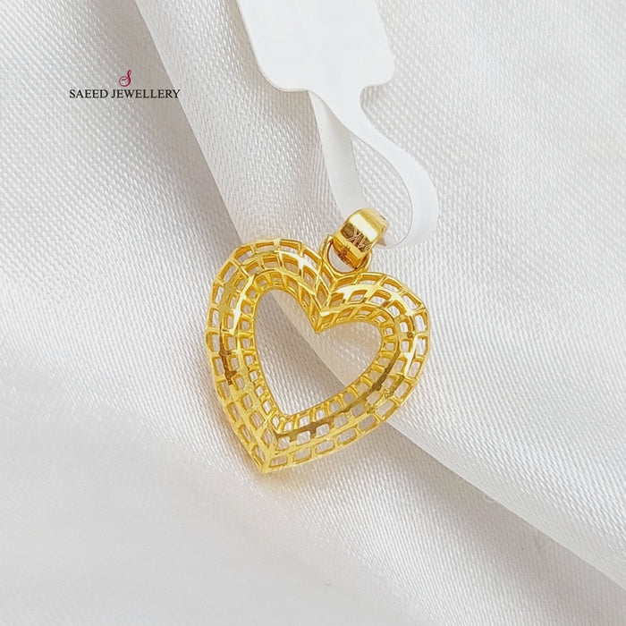 21K Heart Pendant Made of 21K Yellow Gold by Saeed Jewelry-26757