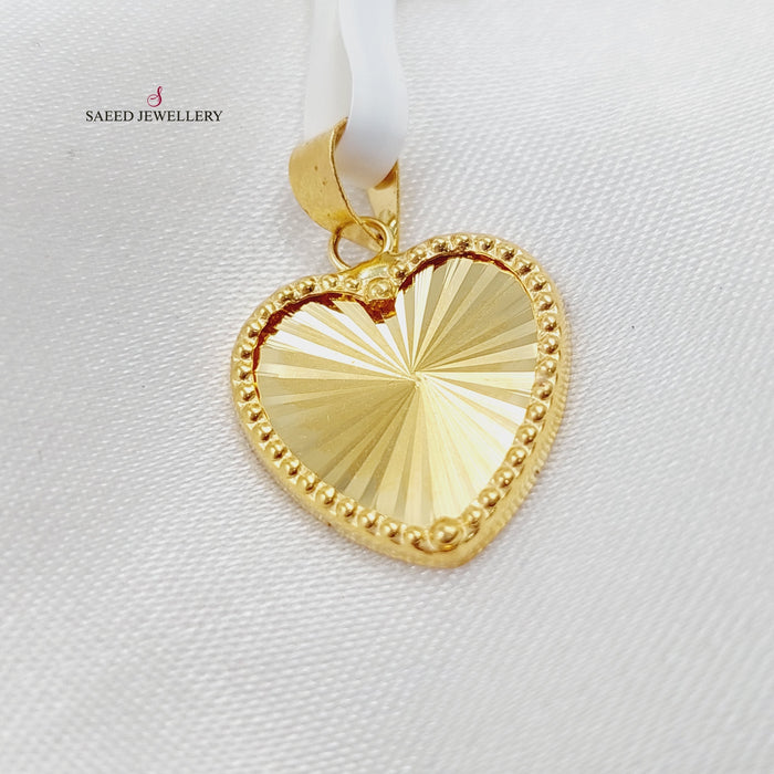 18K Heart Pendant Made of 18K Yellow Gold by Saeed Jewelry-26081