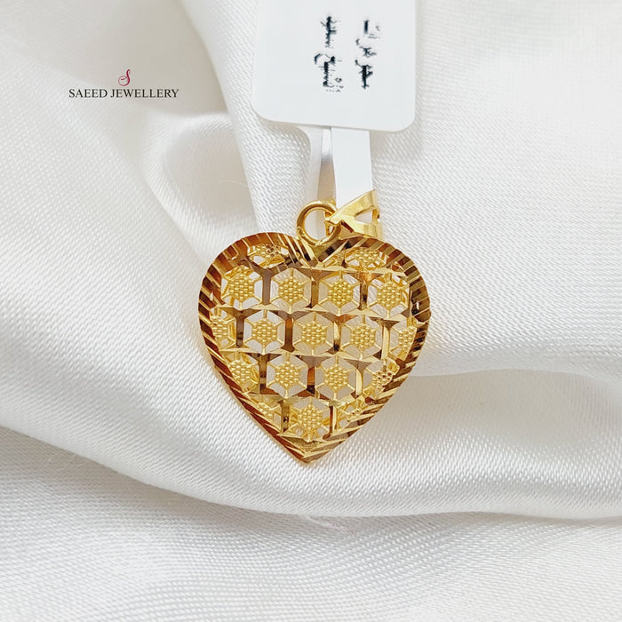 Heart Pendant Made Of 21K Yellow Gold by Saeed Jewelry-27714