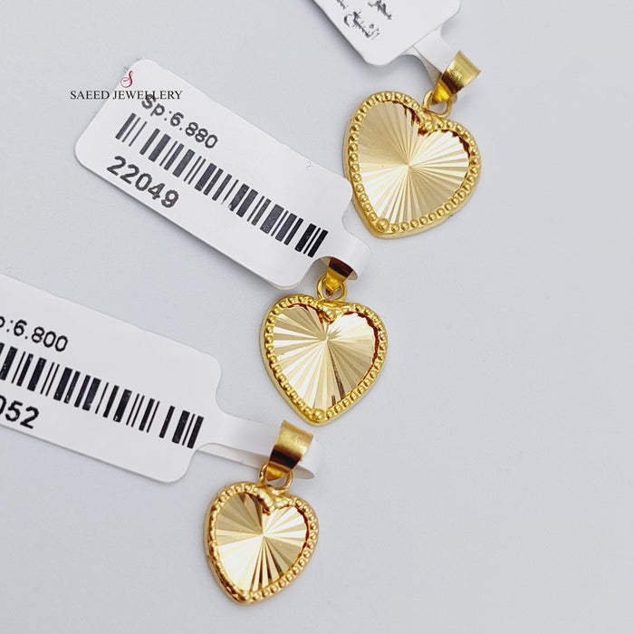 18K Heart Pendant Made of 18K Yellow Gold by Saeed Jewelry-22050