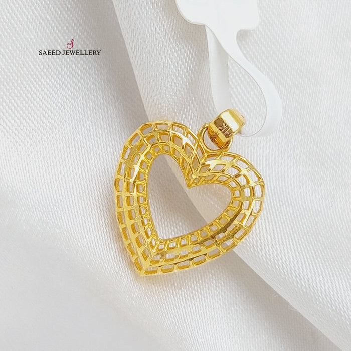 21K Heart Pendant Made of 21K Yellow Gold by Saeed Jewelry-26757