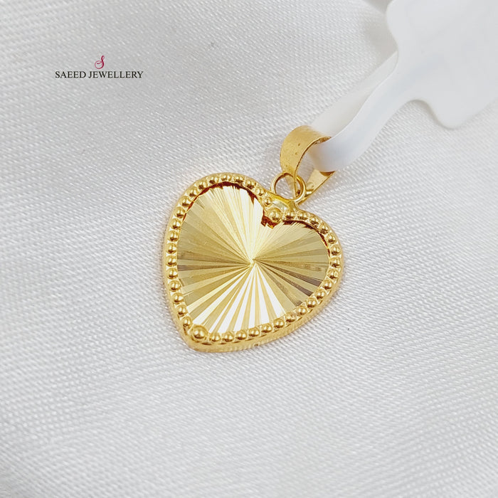 18K Heart Pendant Made of 18K Yellow Gold by Saeed Jewelry-26081