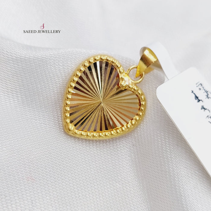 18K Heart Pendant Made of 18K Yellow Gold by Saeed Jewelry-22050