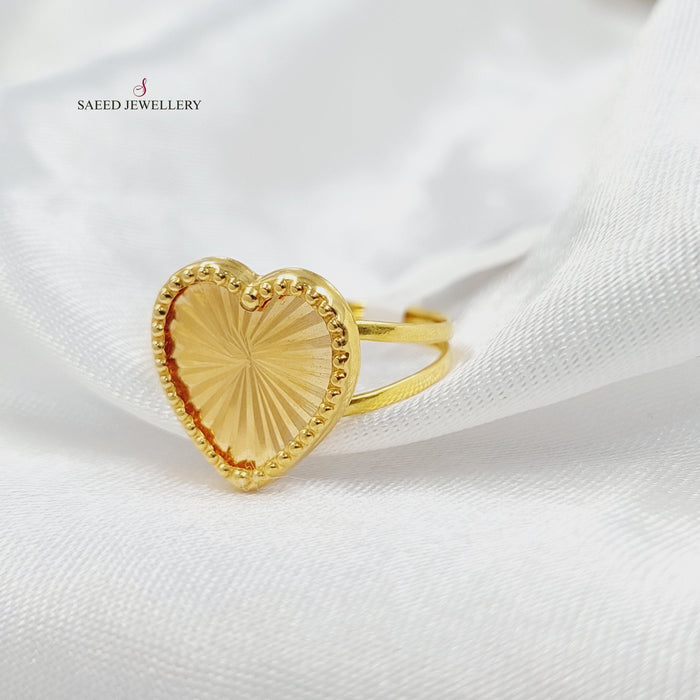 18KK خاتم قلب-مجوهرات الشيخ سعيد-Saeed Jewelry