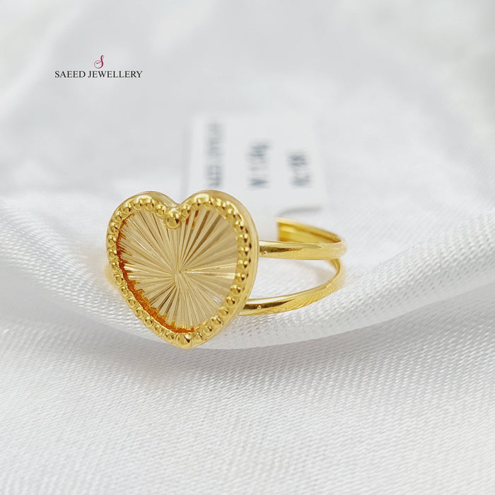 18KK خاتم قلب-مجوهرات الشيخ سعيد-Saeed Jewelry