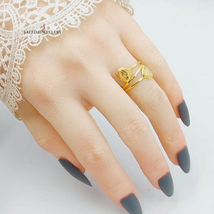 Heart Ring Made Of 21K Yellow Gold by Saeed Jewelry-27864