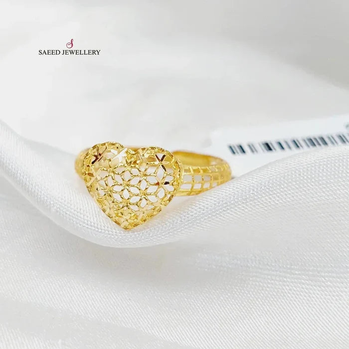 Heart Ring  Made Of 21K Yellow Gold by Saeed Jewelry-30055