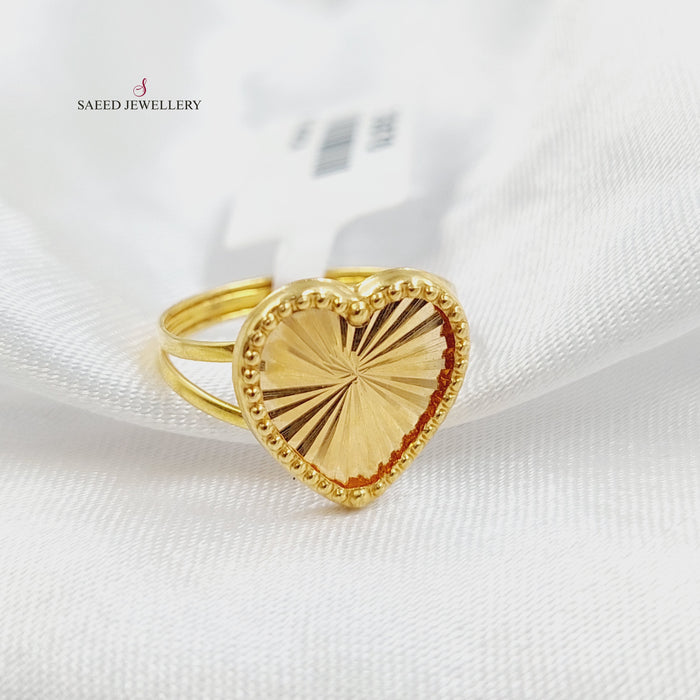 18KK خاتم قلب-مجوهرات الشيخ سعيد-Saeed Jewelry