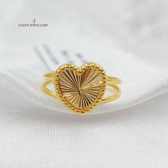 18KK خاتم قلب-مجوهرات الشيخ سعيد-Saeed Jewelry