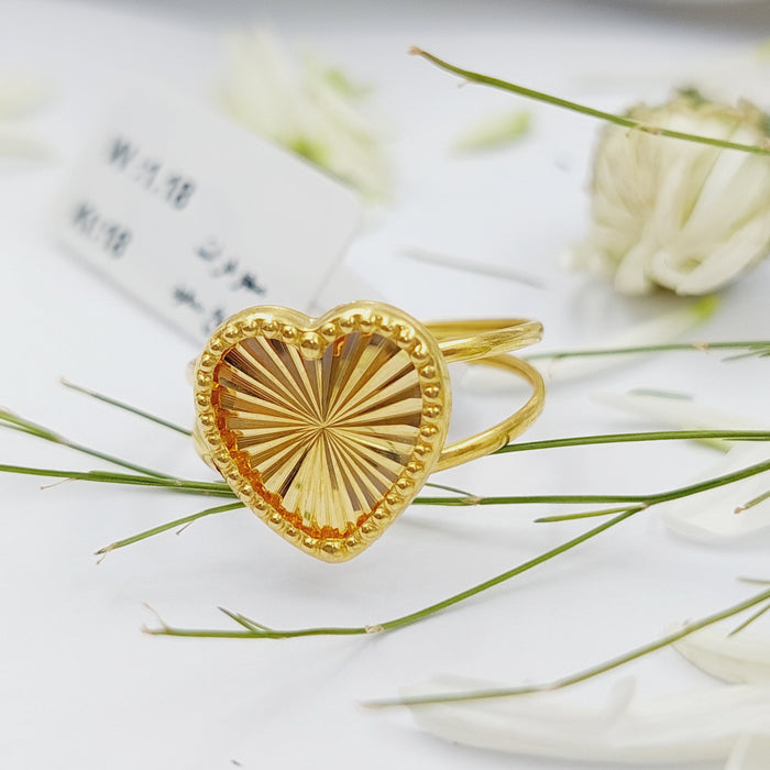 18K Heart Ring Made of 18K Yellow Gold by Saeed Jewelry-26071