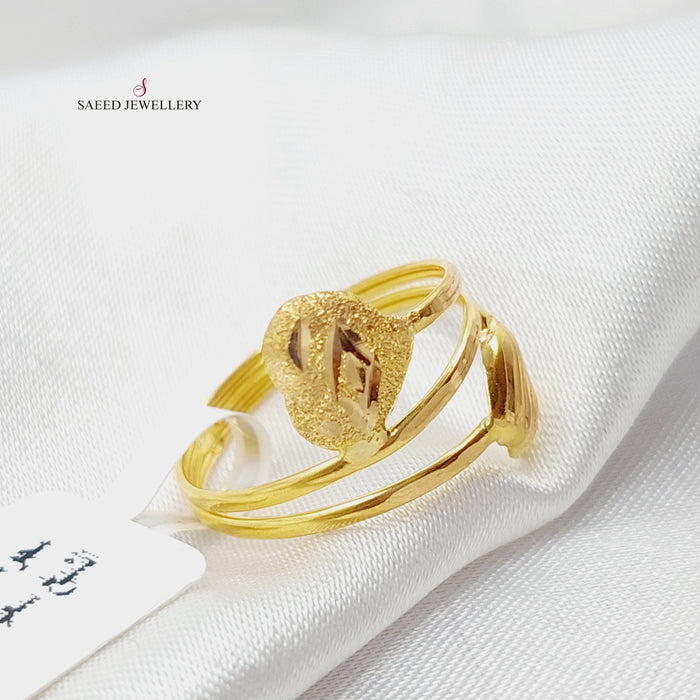 Heart Ring Made Of 21K Yellow Gold by Saeed Jewelry-27864