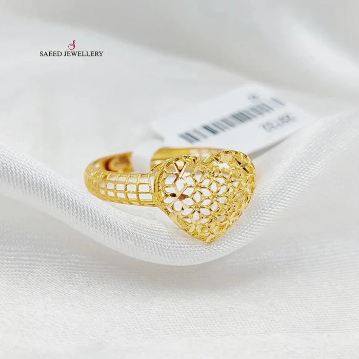 Heart Ring  Made Of 21K Yellow Gold by Saeed Jewelry-30053