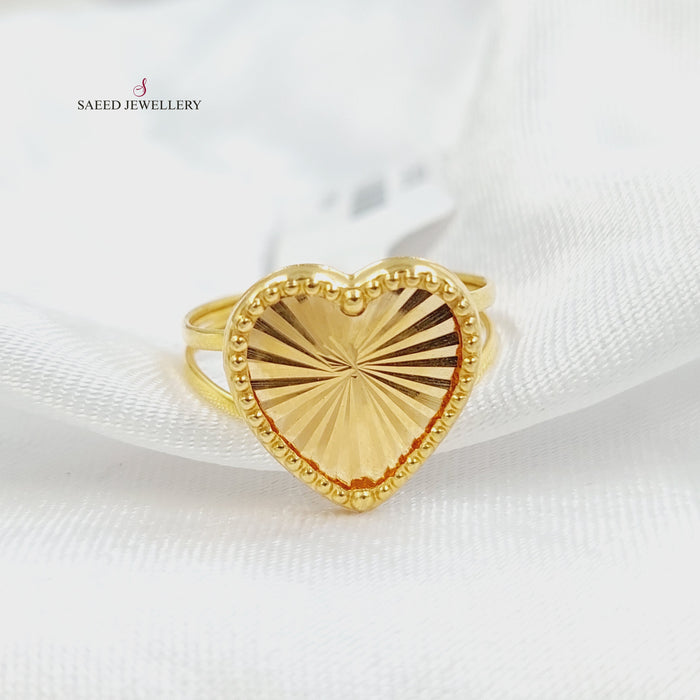 18KK خاتم قلب-مجوهرات الشيخ سعيد-Saeed Jewelry