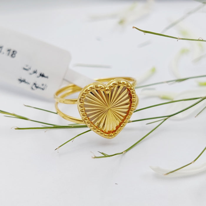 18K Heart Ring Made of 18K Yellow Gold by Saeed Jewelry-26072