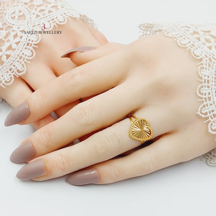 18KK خاتم قلب-مجوهرات الشيخ سعيد-Saeed Jewelry