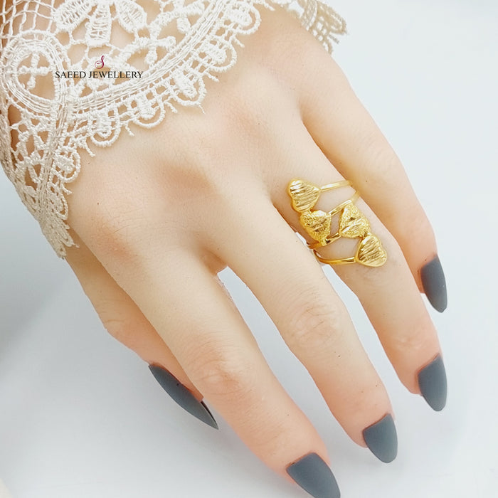 Heart Ring Made Of 21K Yellow Gold by Saeed Jewelry-27866