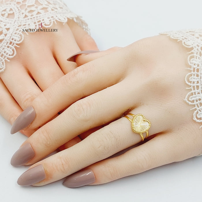 18KK خاتم قلب-مجوهرات الشيخ سعيد-Saeed Jewelry