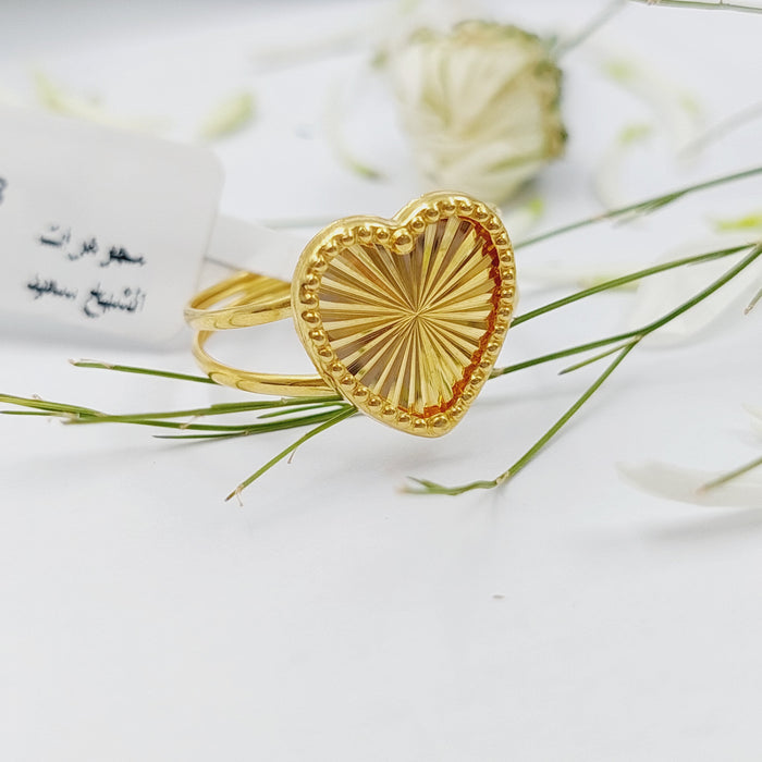 18K Heart Ring Made of 18K Yellow Gold by Saeed Jewelry-26069
