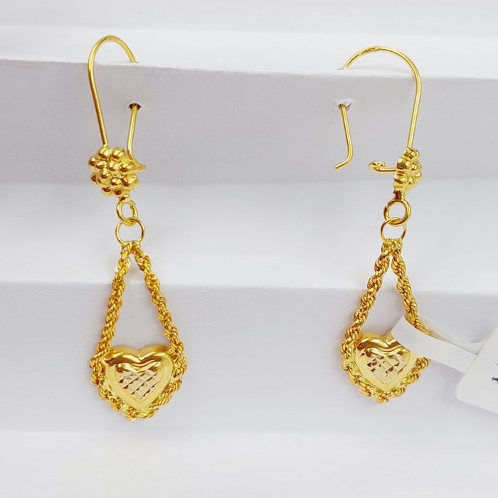 Heart Rope Earrings  Made Of 21K Yellow Gold by Saeed Jewelry-28721