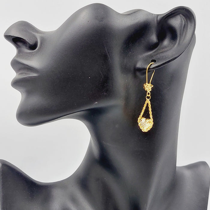 Heart Rope Earrings  Made Of 21K Yellow Gold by Saeed Jewelry-28721
