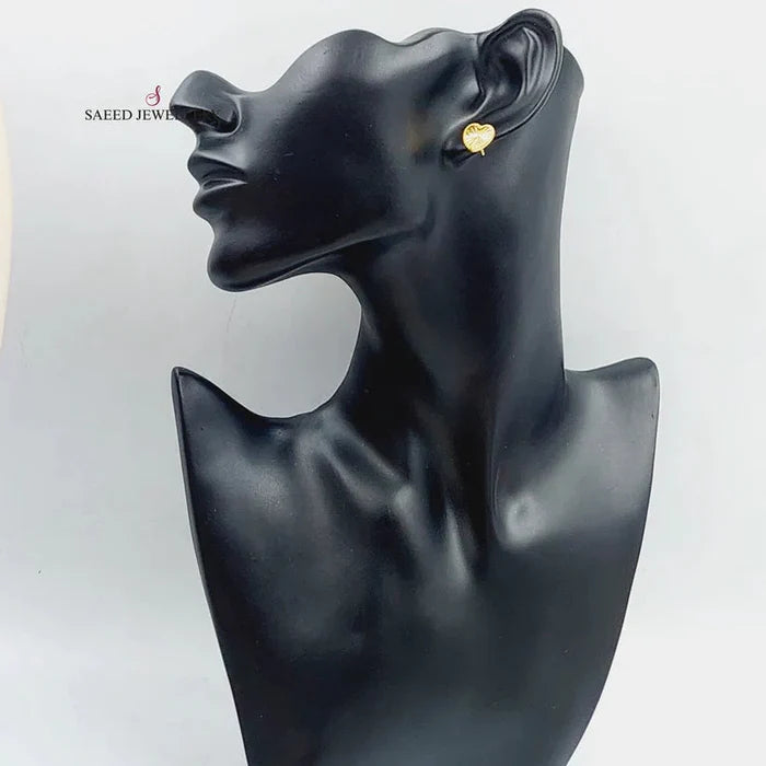 Heart Screw Earrings  Made Of 18K Yellow Gold by Saeed Jewelry-28840