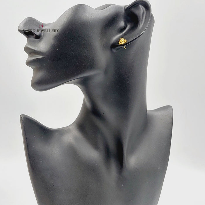 21K حلق برغي قلب-مجوهرات الشيخ سعيد-Saeed Jewelry