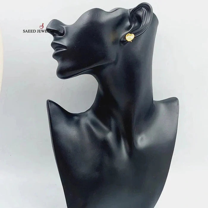 Heart Screw Earrings  Made Of 18K Yellow Gold by Saeed Jewelry-28839