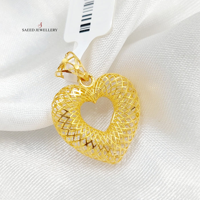 Heart Pendant Made Of 21K Yellow Gold by Saeed Jewelry-28309
