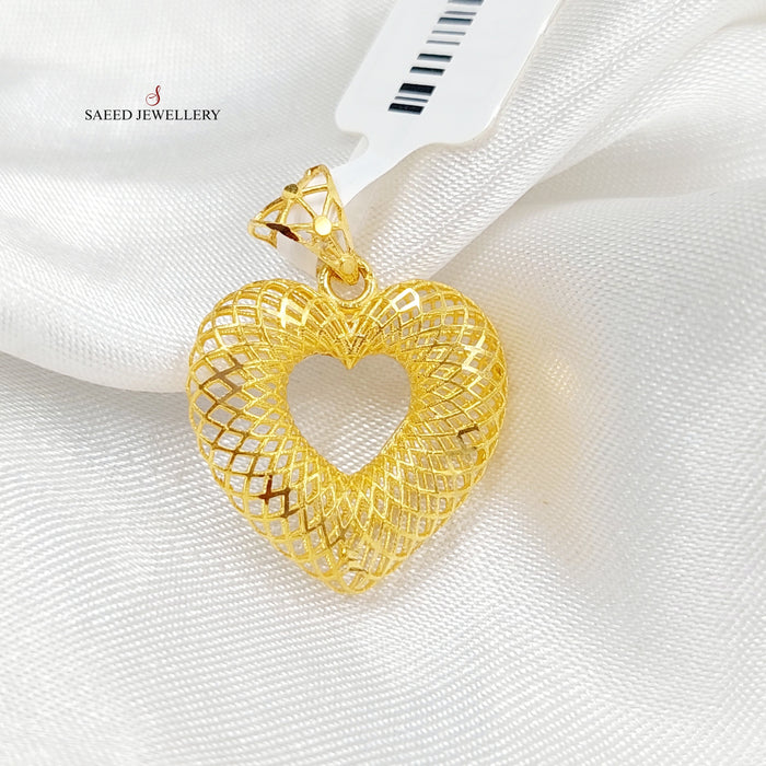 Heart Pendant Made Of 21K Yellow Gold by Saeed Jewelry-28310