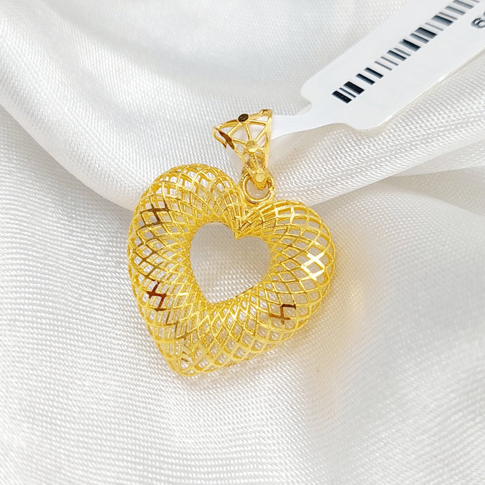 Heart Pendant Made Of 21K Yellow Gold by Saeed Jewelry-28311