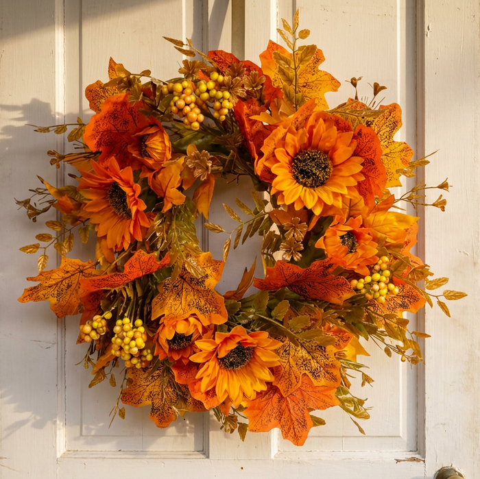 Homemade Harvest Autumn Wreath